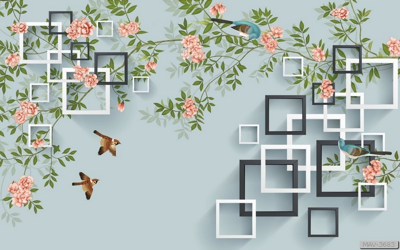 Cây hoa hồng leo và chim MAV-3683 